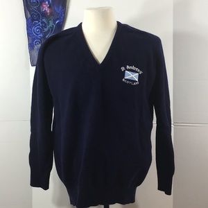 McKenzie of Scotland navy blue wool golf sweater L
